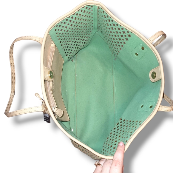 Big Buddha tote with teal lining - Picture 7 of 7